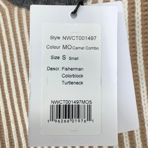 NEW! NAADAM Size Small Fisherman Colorblock Turtleneck Sweater $445 msrp J7-5 - Picture 11 of 12